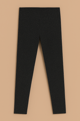 (Ages 7-9)Black Cotton Jersey Tights – White Polka Dot Print
